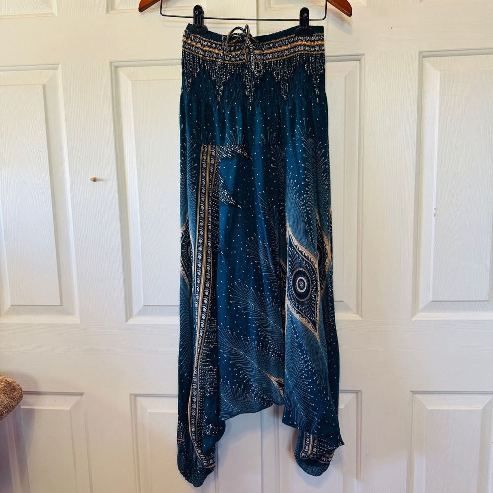 Bohemian Teal Harem Pants
